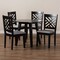 Baxton Studio Lilly Grey Upholstered and Dark Brown Finished Wood 5-Piece Dining Set 169-9402-10896 - alternate 2